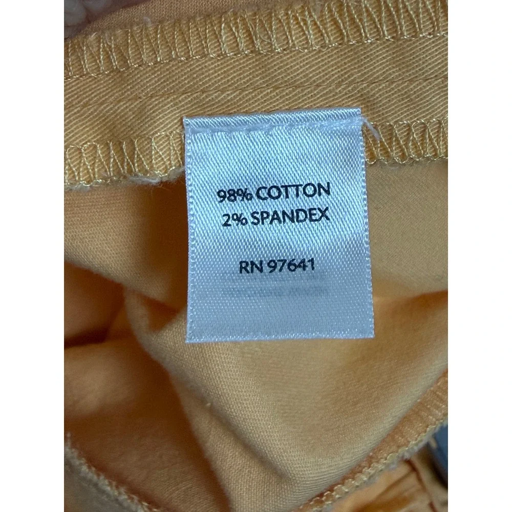 J. Jill Stretch Ankle Pants Womens 8 Yellow Side Zip Cotton Blend Slit Hem